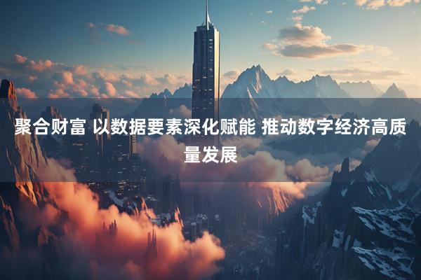 聚合财富 以数据要素深化赋能 推动数字经济高质量发展